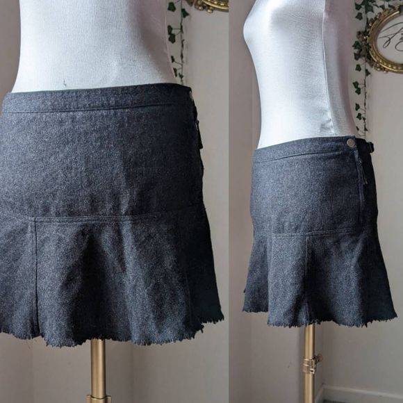 American Eagle Outfitters Skirts American Eagle Grey Wool Cargo Low